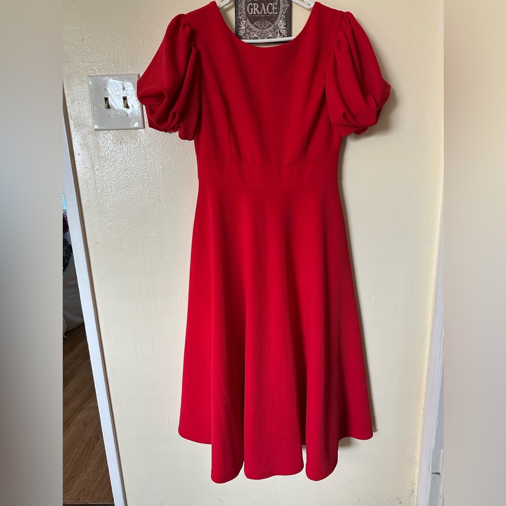 Ivy City Co Red Midi Dress Size S READ - Picture 1 of 14